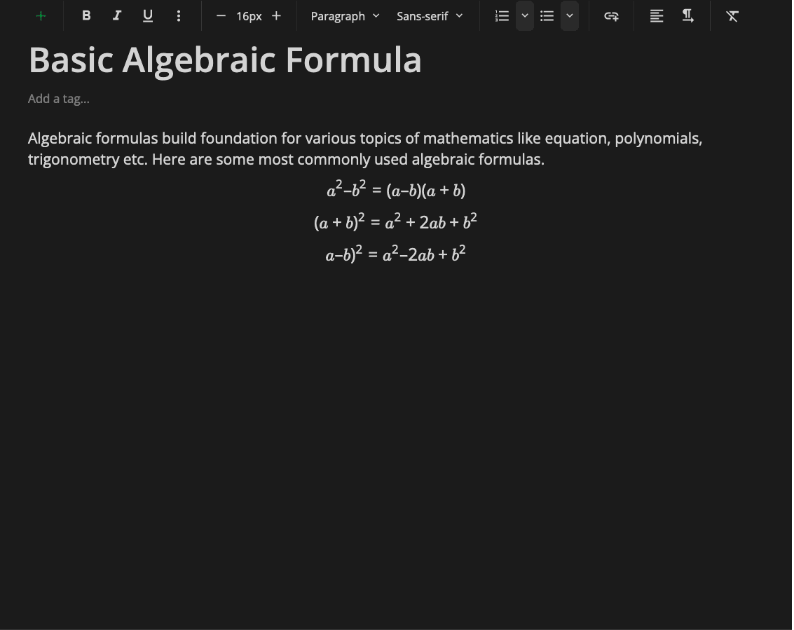 Maths & formulas