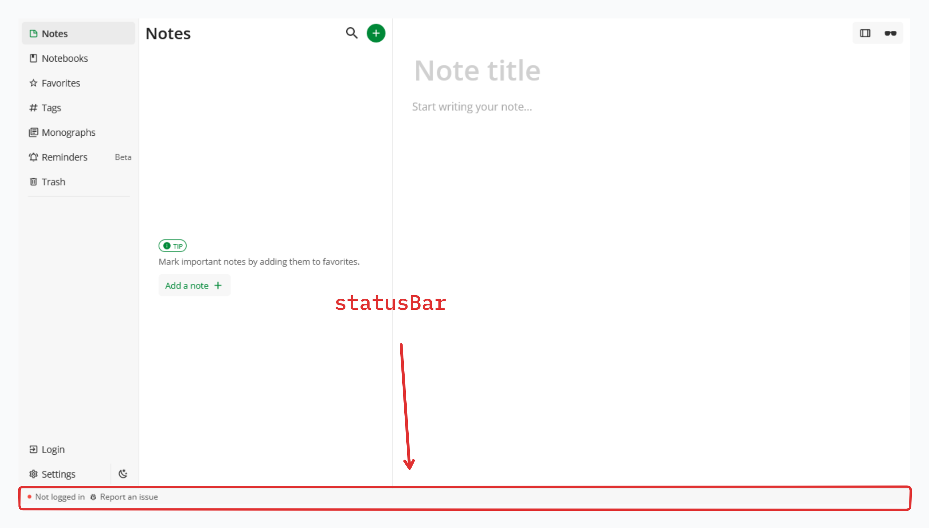 The bar along the bottom of the desktop window, the area covered by the statusBar scope