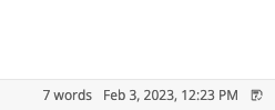 The editor status bar at the bottom right, showing the word count and last saved time