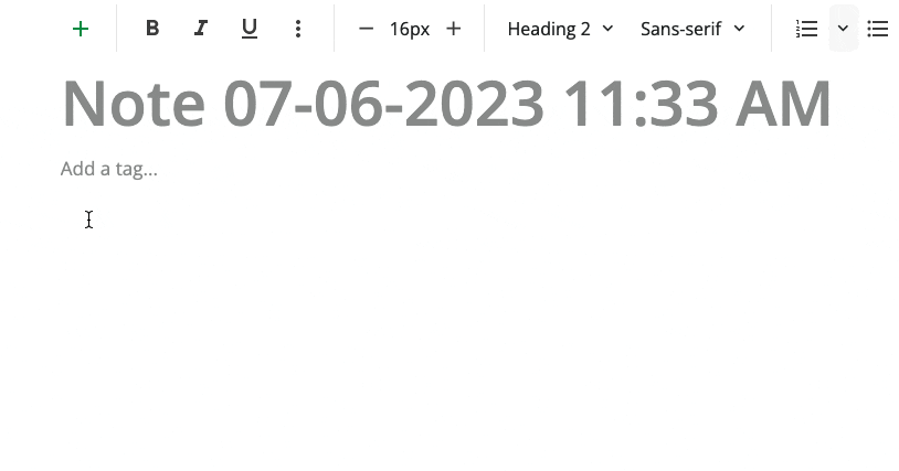 Typing markdown in the editor and watching it turn into formatting