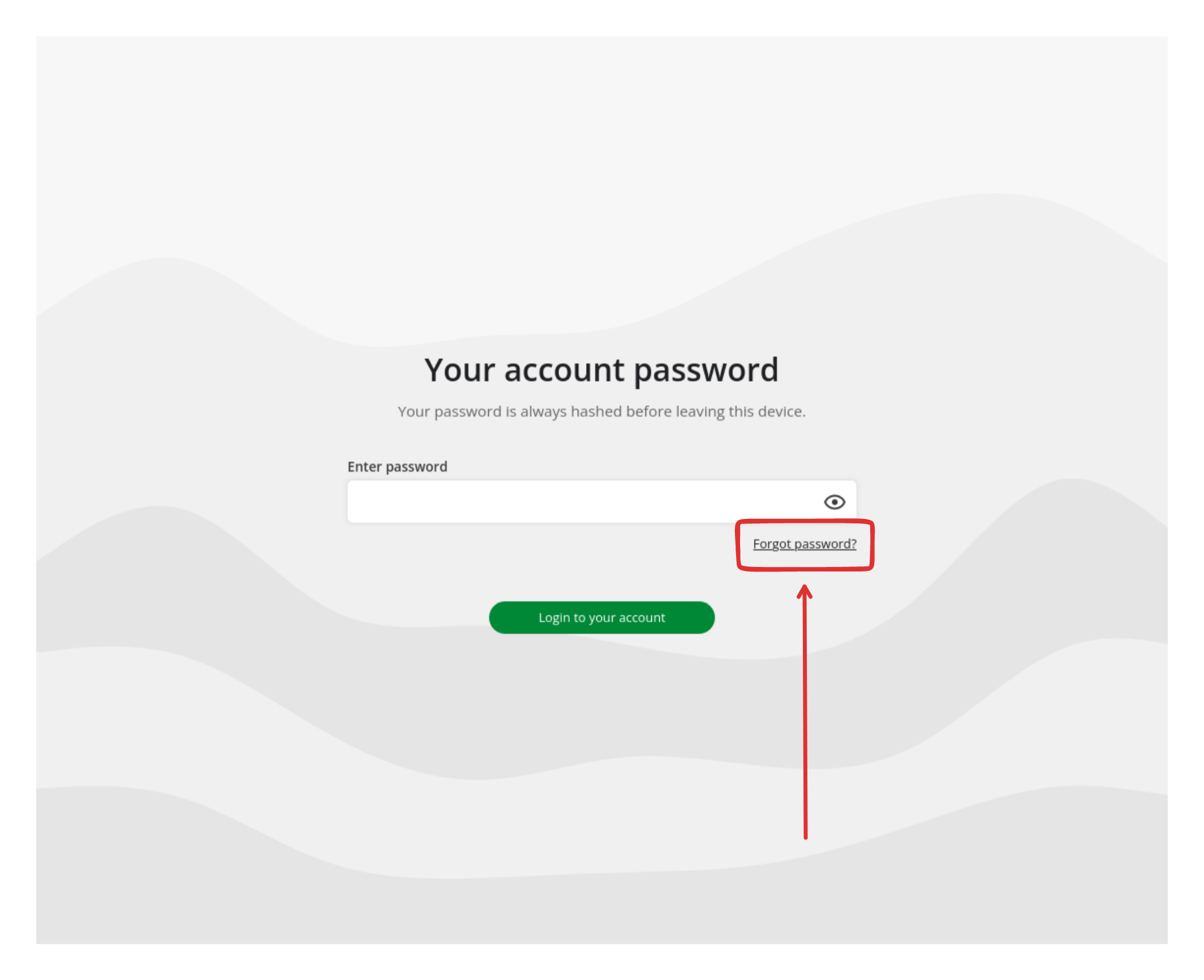 The Forgot password link on the Notesnook login page