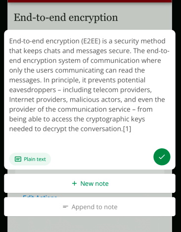 The Save button in the Notesnook share extension
