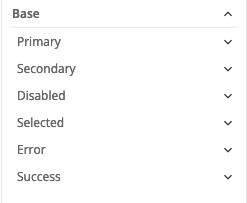 The base theme scope expanded in the Theme Builder, showing its variants